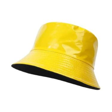 Imagem de Chapéu Balde de Couro Feminino Dobrável - À Prova D'Água - Ideal para 