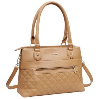 Imagem de Bolsa De Ombro e Transversal Duas Divisórias Clássica Elegante Prática Dia a Dia Trabalho Faculdade Viagem (Bege)