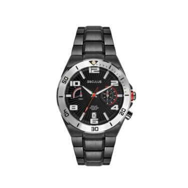 Imagem de Relógio Seculus Solar Masculino Preto Esportivo 77341gpsvpa3 Preto Prateado Preto-Masculino