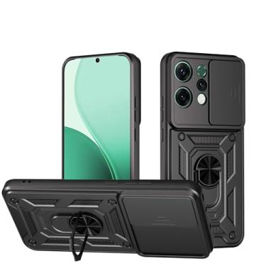 Imagem de Capa compatível com Oppo Reno 14 Pro 5G, com capa de lente de câmera deslizante compatível com Oppo Reno14 Pro 5G PKZ110 CPH273 capa protetora preta