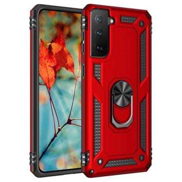 Imagem de SORAKA Capa para Samsung Galaxy S21 Plus 5G com suporte para anel Capa Slim Fit de TPU macio Capa Samsung Galaxy S21 Plus 5G com placa de metal para suporte magnético de telefone para carro