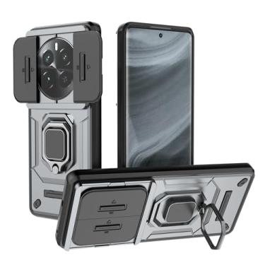 Imagem de SORAKA Capa para realme 12 Pro 5G com suporte para anel e tampa deslizante para câmera Capa realme 12 Pro Plus 5G com placa de metal para suporte magnético para carro Capa de camada dupla em PC e TPU