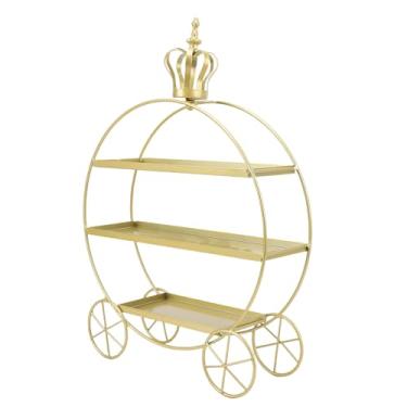 Imagem de YOUTHINK Material de Ferro de Mesa, Exibição Versátil para Bolos, Donuts, Frutas Em Festas de Aniversário e Casamentos 3 Cupcake de 3 Camadas, Suporte de Cupcake de Camadas (Dourado)