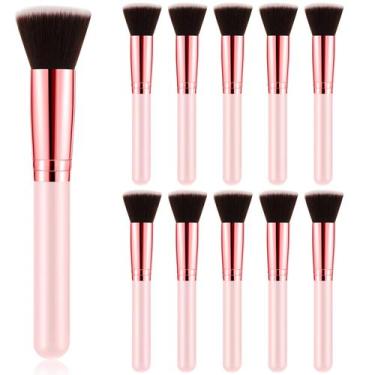 Imagem de Conjunto de pincéis de maquiagem Tanlade Flat Top Foundation, 10 unida