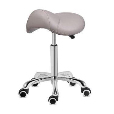 Imagem de Banco de selim Kaleurrier Rolling Swivel, ajustável em altura, cinza