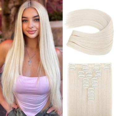 Imagem de Extensões de cabelo REECHO HE005 Clip em loiro platinado de 24"