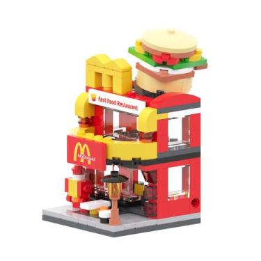 Imagem de Conjunto de blocos de construção Neko Hanta City Burger House 167 unid