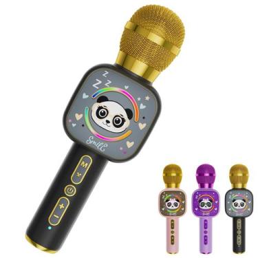 Imagem de Microfone de karaokê Toy Qnxoat r Bluetooth para crianças com alto-fal