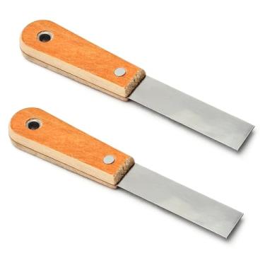 Imagem de Utoolmart Raspador de pintura de faca Putty removedor de treliça prático para azulejo de tijolos de gesso concreto casa construção usar janela vidro Slant Edge Grill Scraper Premium Flat Pool 1 peça, UT191028J-0004, Prata, 1 inch ; 2pcs