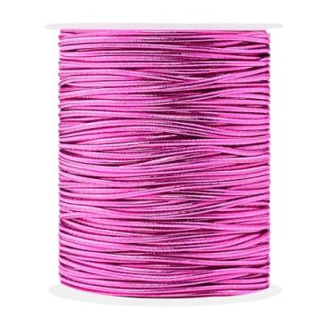Imagem de Mandala Crafts Cordão metálico de 1,5 mm corda elástica para embrulho de presente - fita de embrulho elástica rosa - 109 m cordas rosa para ornamentos