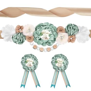 Imagem de INSYOHO Decorações de chá de bebê Woodland - Cinto de maternidade ajustável com tema safári com decorações de chá de bebê de animais da selva, material de festa revelador de gênero para mamãe