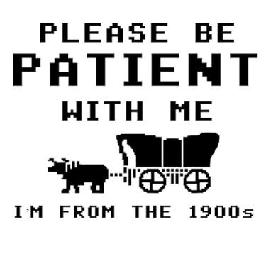 Imagem de Please Be Patient with Me I'm from The 1900s Funny Wagon NOK Decalque Adesivo de Vinil |Laptop Carros Caminhões| Preto |17.3 x 13.7 cm|NOK2332