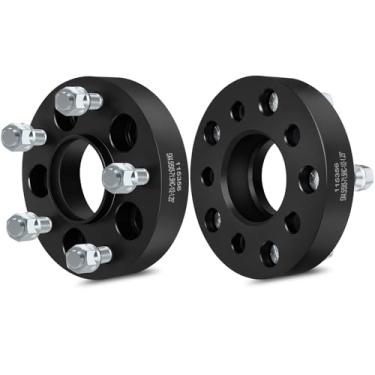 Imagem de SCITOO 2 adaptadores de espaçadores de roda centralizados de cubo de 3,2 cm de 5 Lug 5 x 4,5 a 5 x 5 com pinos de 1/2" x 20 pinos para Wrangler para adaptadores espaçadores de roda Cherokee