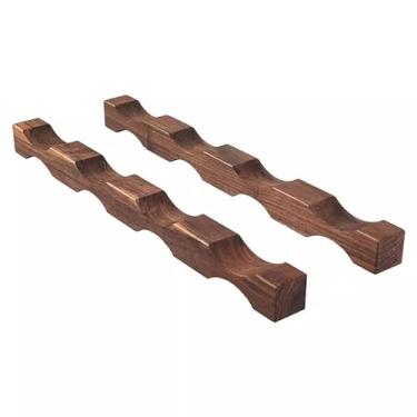 Imagem de hezhuhe2258 Suporte de vinho para armazenamento de vinho minimalista rack de vinho de madeira maciça organizador de garrafas de vinho empilhado multicamadas organizador de colocação de mesa deusa