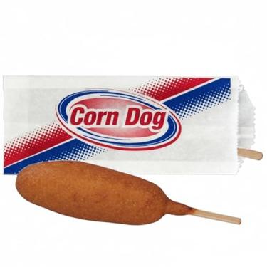 Imagem de GEEX DEPOT Sacos descartáveis para cães de milho – Pacote com 1000 sacos de alimentos de papel encerado com design impresso de cachorro-milho – Sacos de lanche resistentes a gordura para suportes de