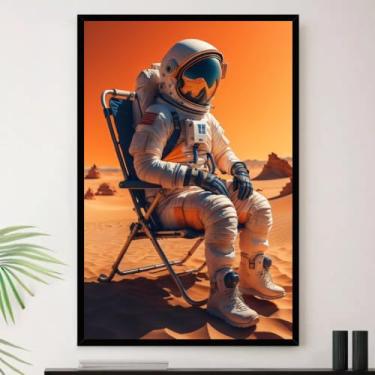 Imagem de Genérico, Quadro Astronauta Espaço Galaxia Lua Decorativo A3 35x45cm