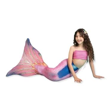 Imagem de Cauda de Sereia Completa Confortável Nadar + Nadadeira Julia