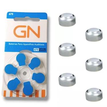 Imagem de 60 Baterias Pilhas P/ Aparelho Auditivo GN Tamanho 675
