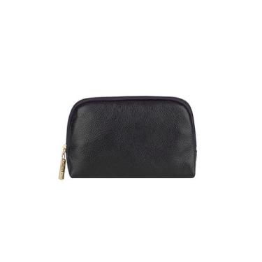 Imagem de Necessaire feminina pequena de couro Duda - Andrea Vinci, Preto