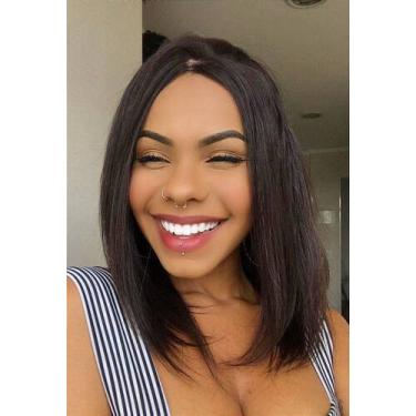 Imagem de Peruca Wholelace de Cabelo Humano com Silk Lace Malu - 30 cm - Castanh