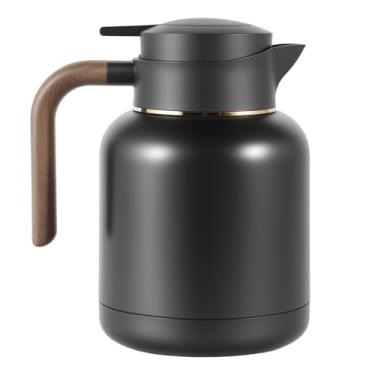 Imagem de Garrafa térmica de café de aço inoxidável de 1,5 L, trava térmica multicamadas para 36 horas de preservação de calor e frio a longo prazo para café, chá e água, tampa à prova de vazamento, cabo
