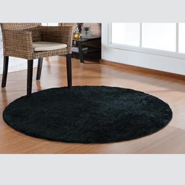 Imagem de Kit Com Tapete Redondo 1 Metro E 1 Passadeira 50x100 17MM Antiderrapante Toque Macio e Visual Moderno Para Corredor Sala Quarto Escritório Closet (PRETO)