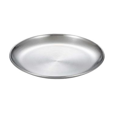 Imagem de Lata de lixo Placa de aço inoxidável empilhável bandeja de armazenamento de louça prato de metal redondo para cozinha hotel restaurante sobremesa acampamento(17cm)