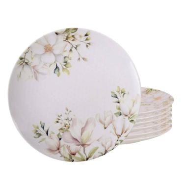 Imagem de Jogo De Pratos Raso 28Cm 6Pcs Porcelana Magnolia Tramontina