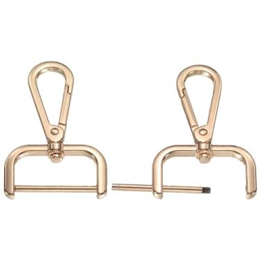 Imagem de PATIKIL Ganchos de fecho giratório de 3,3 cm, 2 peças de ganchos de pressão destacáveis, fechos de garra de lagosta giratórios, com barra de parafuso para bolsa, cordão de bolsa, ferragens de