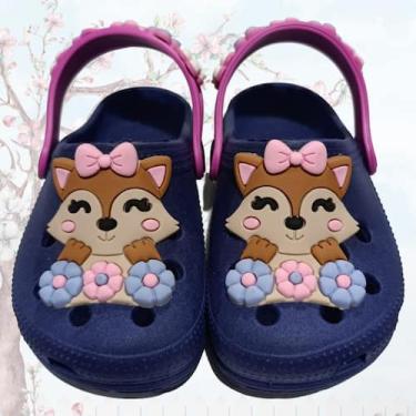 Imagem de Sandália Infantil Feminina Babuche Estampa de Raposinha Leve e Confort