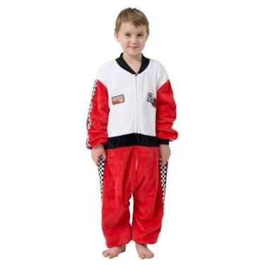 Imagem de LONULAIN Pijama infantil unissex Oneise com capuz, flanela, cosplay, fantasia, roupa de casa/roupa de dormir, Racer, 9-10 Anos