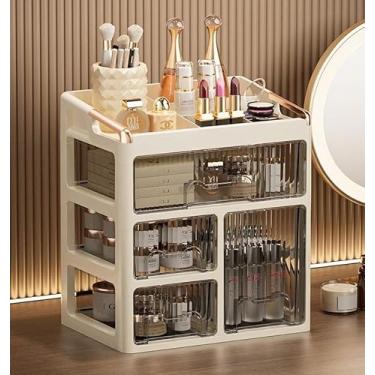 Imagem de Organizador Porta Maquiagem Acrílico Luxo 3 Andares Gaveta Porta Bijuterias Porta Objetos