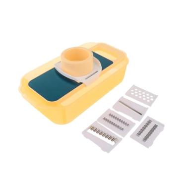 Imagem de FytStycale Picador de legumes, ralador de tomate, ferramenta de cozinha manual com recipiente, fácil de limpar para cenoura e alho, picador de cebola versátil, Amarelo