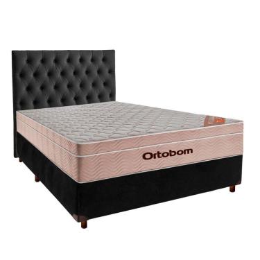 Imagem de Kit Cama Box + Cabeceira + Colchão Casal Molas Ensacadas - Airtech - Ortobom