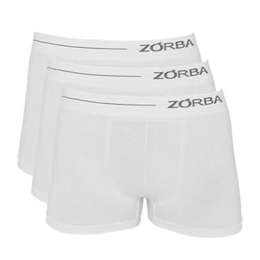 Imagem de Kit 3 Cuecas Zorba Boxer Sem Costura 839 Branco - G, Branco, G