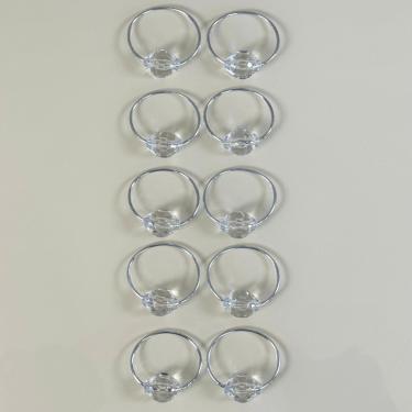 Imagem de Kit 10 Anéis Para Guardanapos 4cm x 3cm Cristalino Duplo Argola Metal Mesa Posta - Prata