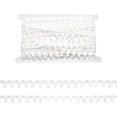 Imagem de 20 jardas (18,2 m) Acabamento trançado de botão elástico com botões, laços, botões, cordão trançado, acabamento de renda para artesanato à fantasia, costura, casamento, vestido de noiva, decoração