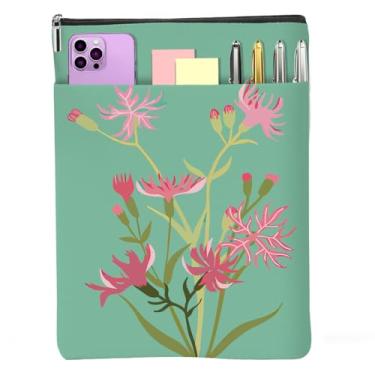 Imagem de Livros florais amantes presentes à prova d'água flor livro manga livro botânico livro protetor com zíper e bolso frontal livros capa capa capa para mulheres professores aniversário acessórios
