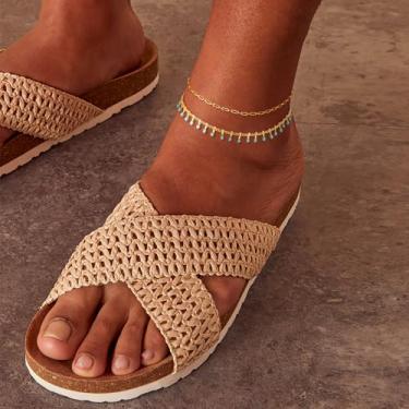 Imagem de Tornozeleira para mulheres, joia de pé, pulseira de tornozeleira fina