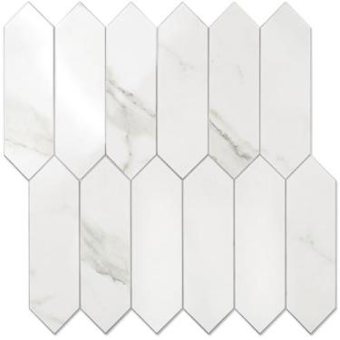 Imagem de Azulejos de parede Vamos Tile Glossy White Marble 32,5x32,5 cm 10 folh