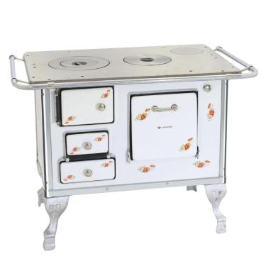 Imagem de Fogão a Lenha Tradicional Venâncio 01 Branco Florido 1dfbr
