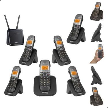 Imagem de Aparelho Telefônico Intelbras TS 5120 + 5 Ramais TS 5121 Digital Bina 