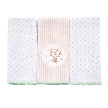 Imagem de Paninho De Boca Poá Bordados Karinho, Papi Textil, Verde, 32Cmx32Cm