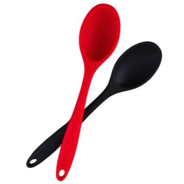 Imagem de Kit com 2 Colheres Cheias de Silicone para Arroz Doces Colher Cheia Utensilio Cozinha Resistente