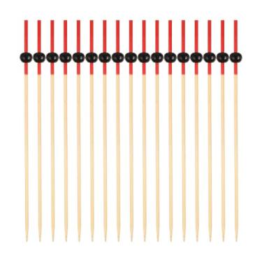 Imagem de Toyvian 100 peças de palitos de coquetel: palitos de dente extravagantes para aperitivos, palitos de frutas descartáveis, espetos decorativos de bambu de 10,7 cm de comprimento para aperitivos, comida