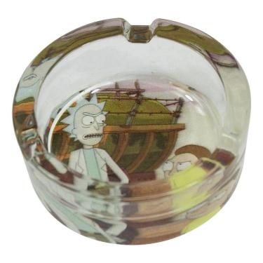 Imagem de Cinzeiro De Mesa 8,5Cm De Vidro Grosso Desenhado Premium