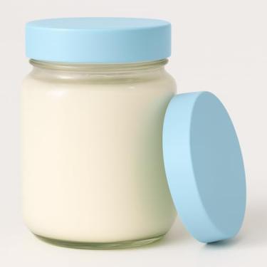 Imagem de Kit 5 Potes de Vidro 267ml com Tampa – Leite Materno e Papinha, BPA Free (Azul)