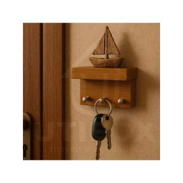 Imagem de Porta Chaves De Parede 3 pinos Em MDF Multiuso - A Loja do gringo, Fre