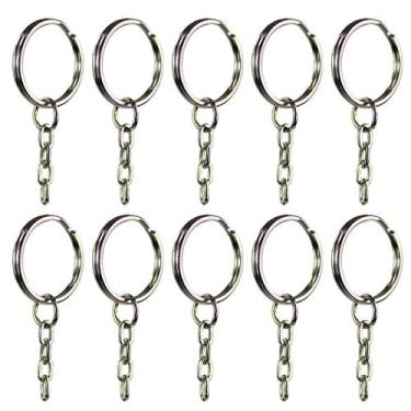 Imagem de Argola De Chaveiro Com Corrente 20mm 100 Peças Prata - Russo Art, Prat
