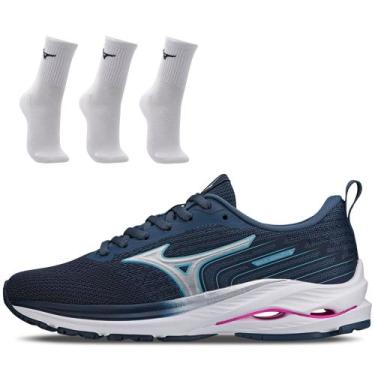 Imagem de Kit 1 Tênis de Corrida Feminino Mizuno Wave Vitality 5 e 3 Pares de Me